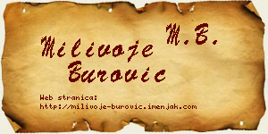 Milivoje Burović vizit kartica